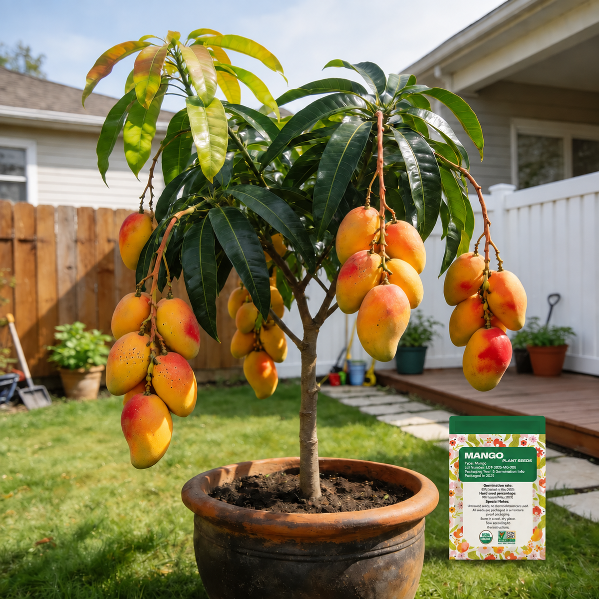 Non-GMO Mango Seeds for Home Garden Fast Germination & Easy Growing-YOY